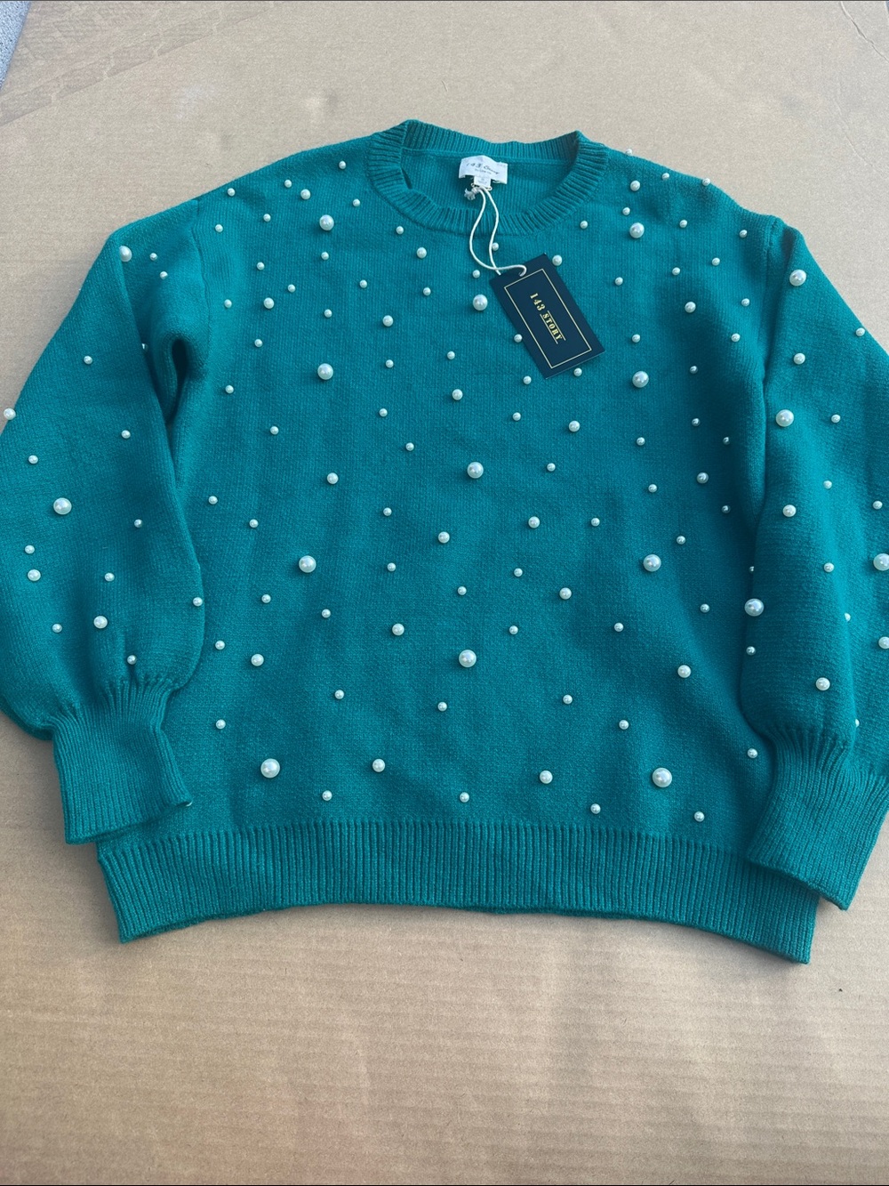 1.4.3. Story by Line Up Pearl-Embellished Crewneck Sweater